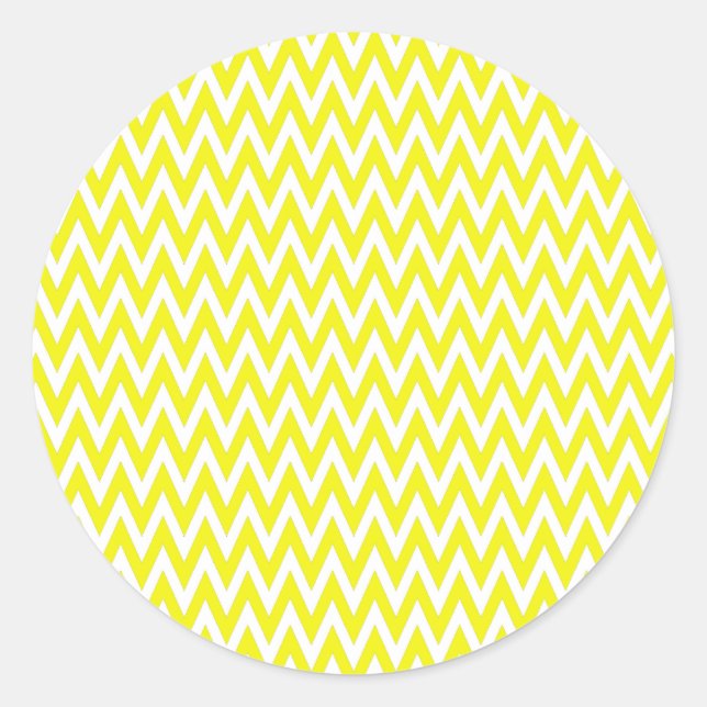 Lemon Elegant Chevron Design Classic Round Sticker (Front)