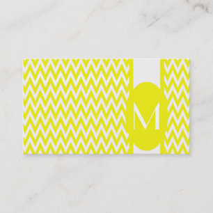 Lemon Elegant Chevron Monogram Business Card