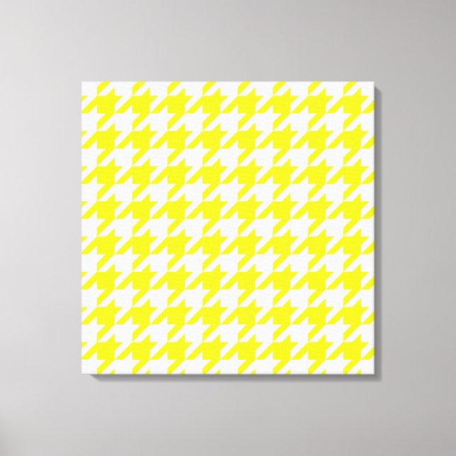Lemon Elegant Houndstooth Canvas Print (Front)