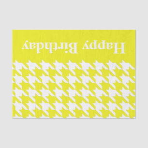 Lemon Elegant Houndstooth with custom text Tissue Paper