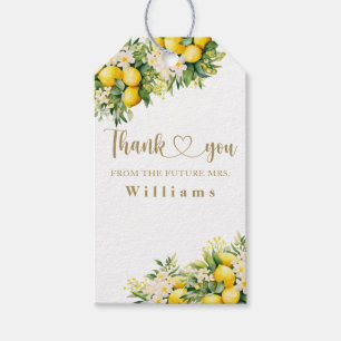 Lemon Elegant Modern Summer Bridal Shower Gift Tags