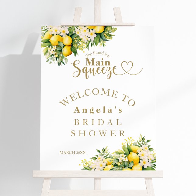 Lemon Elegant Modern Welcome Bridal Shower  Foam Board (Creator Uploaded)