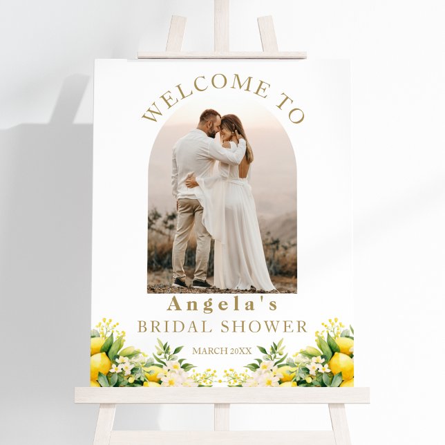 Lemon Elegant Modern Welcome Bridal Shower photo Foam Board (Creator Uploaded)