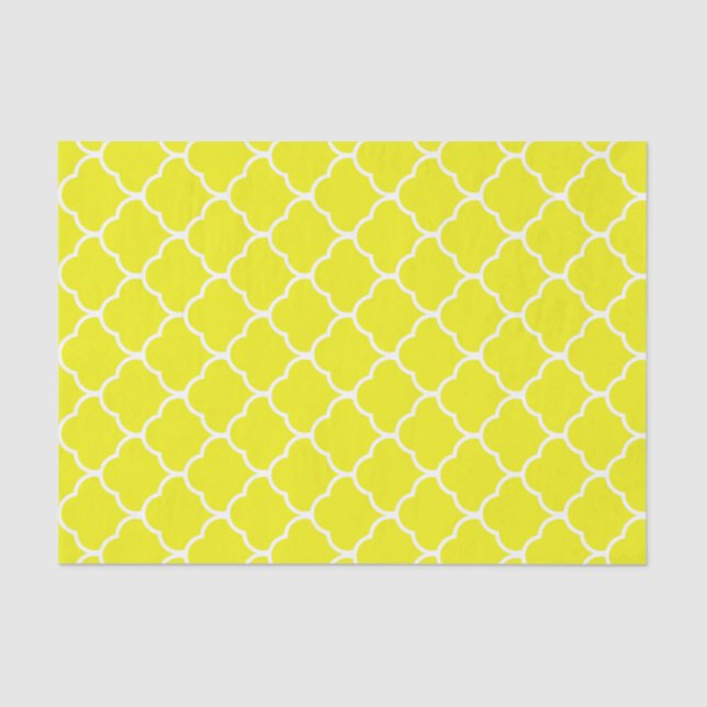 Lemon Elegant Moroccan Design Tissue Paper (Front)