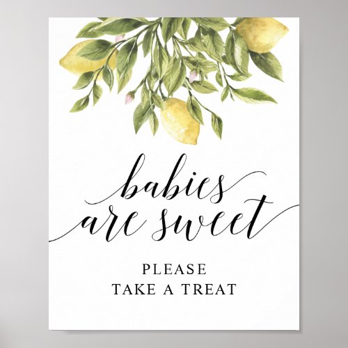 Lemon Elegant Typography  BABIES ARE SWEET v2 Poster