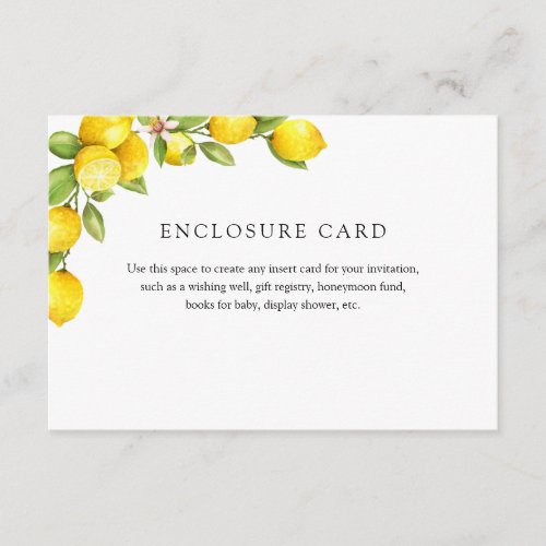 Lemon Enclosure Card