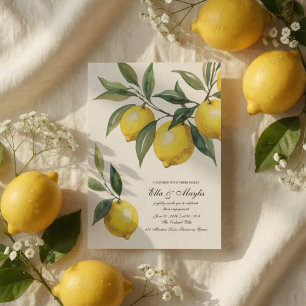 Lemon Engagement Party Invitation Mediterranean