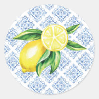 Lemon Envelope Seals, Blue Tile Italian
