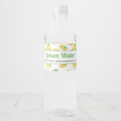 Lemon Essential Oil Class Water Bottle Label