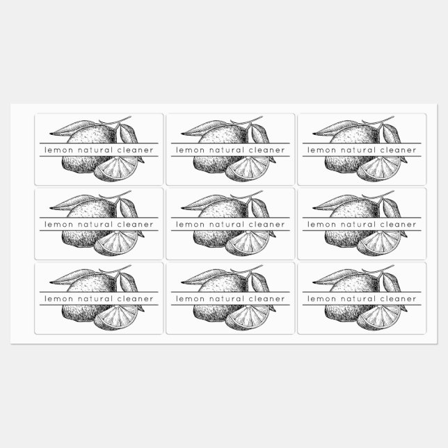 Lemon Essential Oil Spray Bottle Waterproof Labels (Sheet)