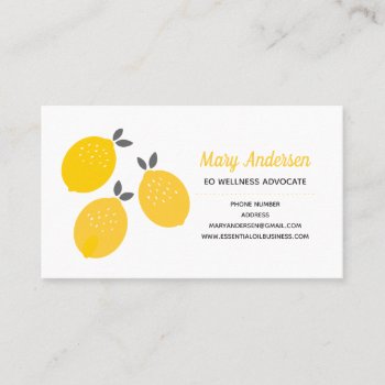 Lemon Essential Oils Business Cards by LizzieAnneDesigns at Zazzle