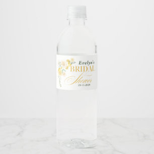 Lemon Eucalyptus Rose Bridal Shower Water Bottle Label