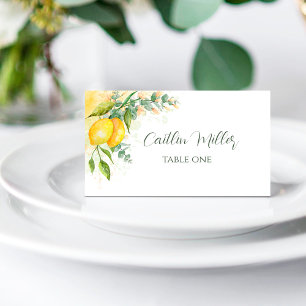 Lemon Eucalyptus Watercolor Place Card