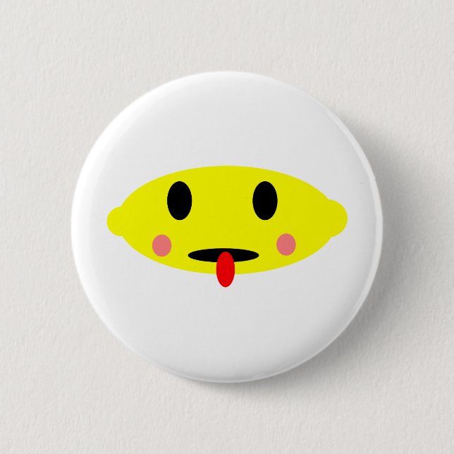 Lemon face pinback button (Front)
