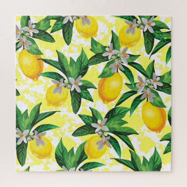 Lemon Fantasy: Creative Floral Pattern Jigsaw Puzzle (Vertical)