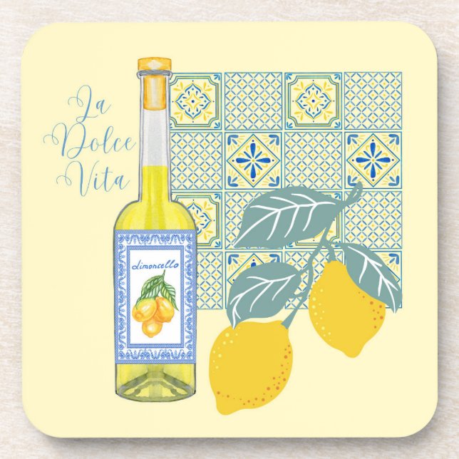  Lemon Farm Retro Beverage Coaster (Front)