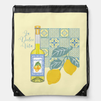 Lemon Farm Retro Drawstring Bag