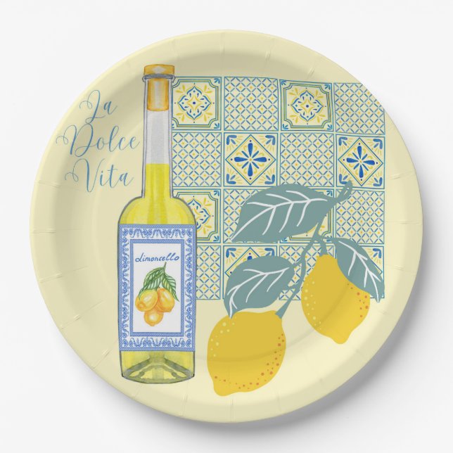 Lemon Farm Retro Paper Plates (Front)