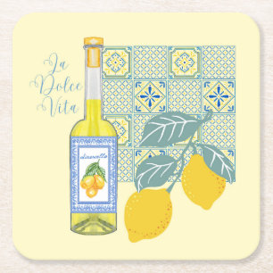 Lemon Farm Retro Square Paper Coaster