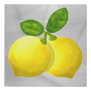 Lemon Faux Wrapped Canvas Print