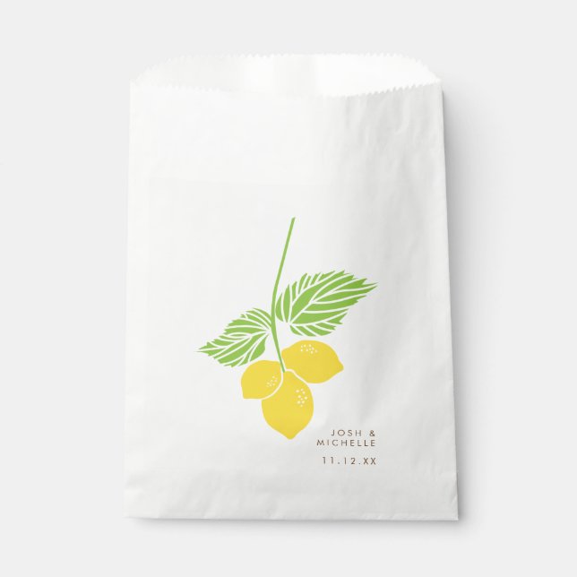 Lemon Favor Bag, Wedding favor bag, shower favor Bag (Front)