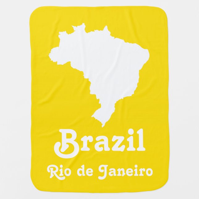 Lemon Festive Brazil with custom text Swaddle Blanket (Front)