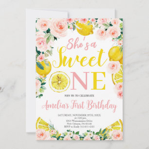 Lemon First Birthday, Citrus Birthday Party Invitation