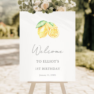Lemon First Birthday Entrance Welcome Sign