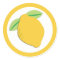 Lemon flavor circle sticker labels