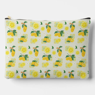 Lemon Floral Accessory Pouch