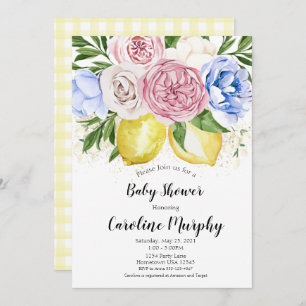 Lemon Floral Baby Shower invitation Gender Neutral