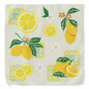 Lemon Floral Bandana