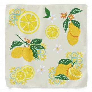 Lemon Floral Bandana