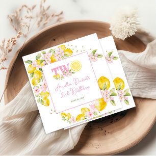 Lemon Floral Birthday Napkins