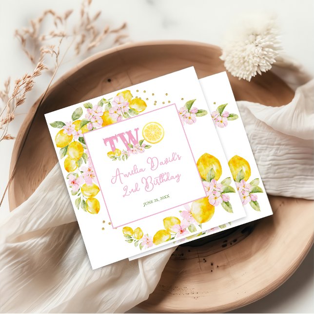 Lemon Floral Birthday Napkins (Creator Uploaded)