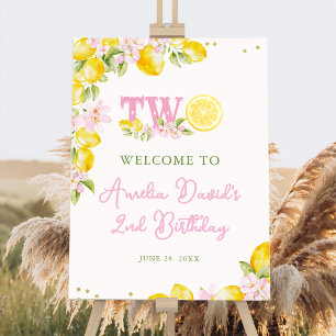 Lemon Floral Birthday Welcome Foam Board