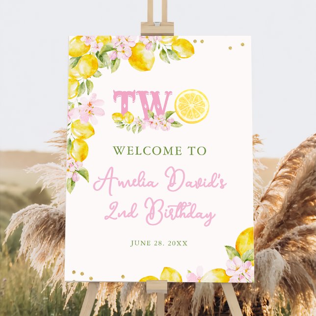 Lemon Floral Birthday Welcome Foam Board (Creator Uploaded)