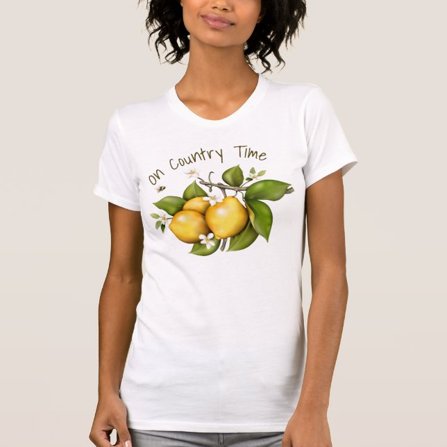 Lemon Floral Botanical T-Shirt (Front)