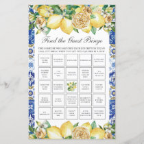 Lemon Floral Bridal Shower Find the Guest Bingo