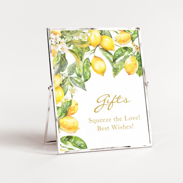 Lemon Floral Bridal Shower Gifts Poster (Watercolor Lemon Floral Bridal Shower Gifts Poster
)