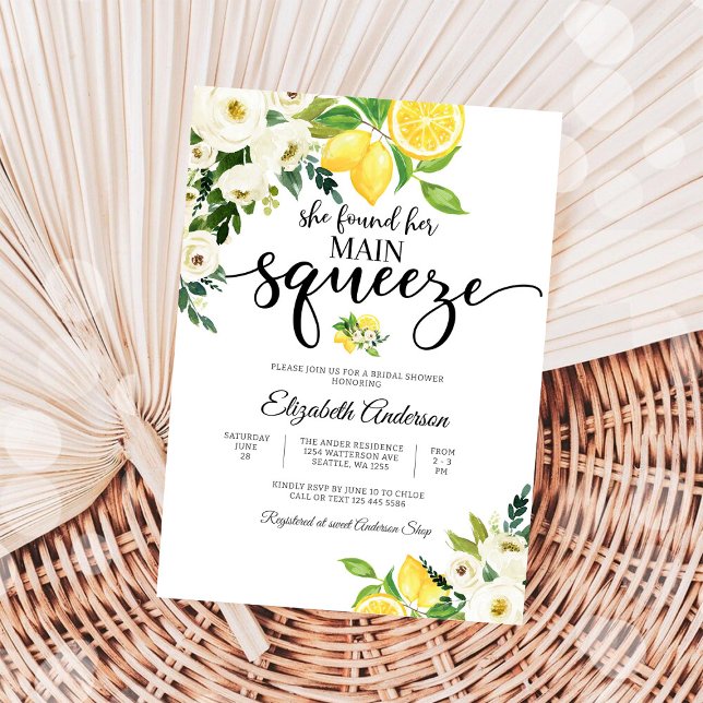 Lemon Floral Bridal Shower Invitation (Creator Uploaded)