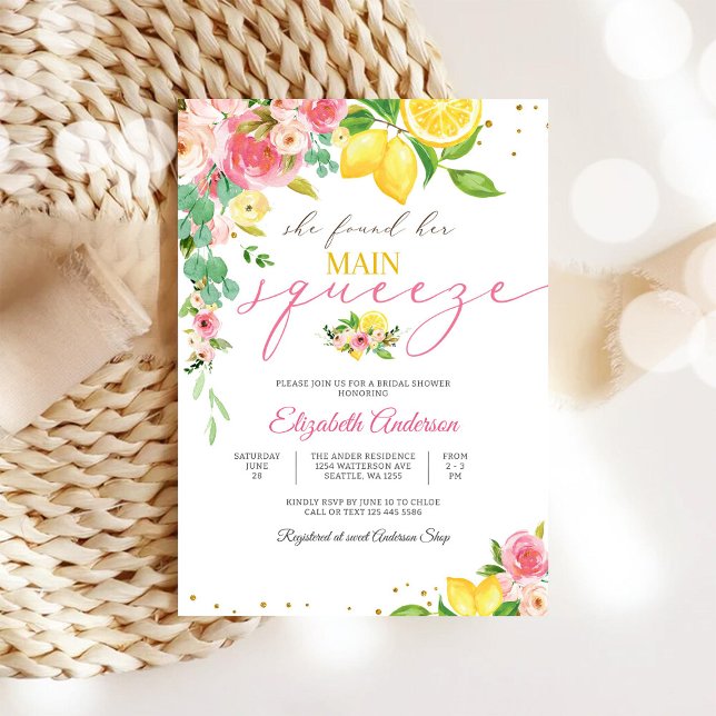 Lemon Floral Bridal Shower Invitation (Creator Uploaded)