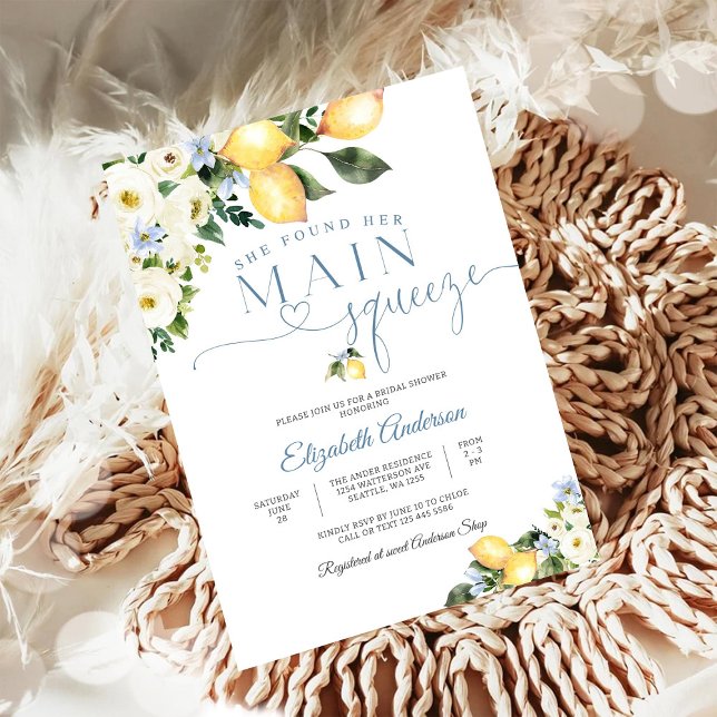 Lemon Floral Bridal Shower Invitation (Creator Uploaded)