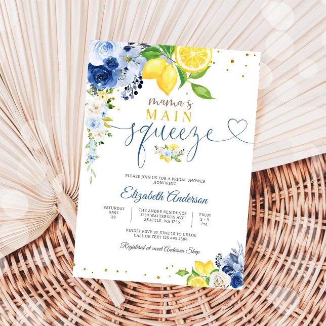 Lemon Floral Bridal Shower Invitation (Creator Uploaded)