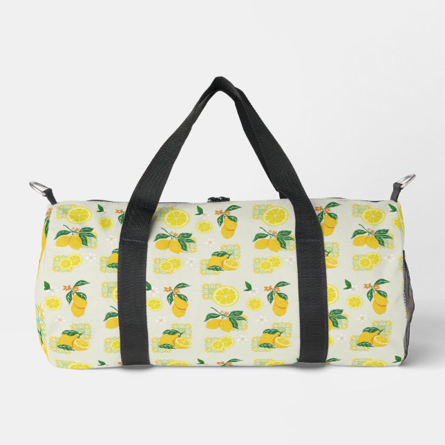 Lemon Floral Duffle Bag (Front)