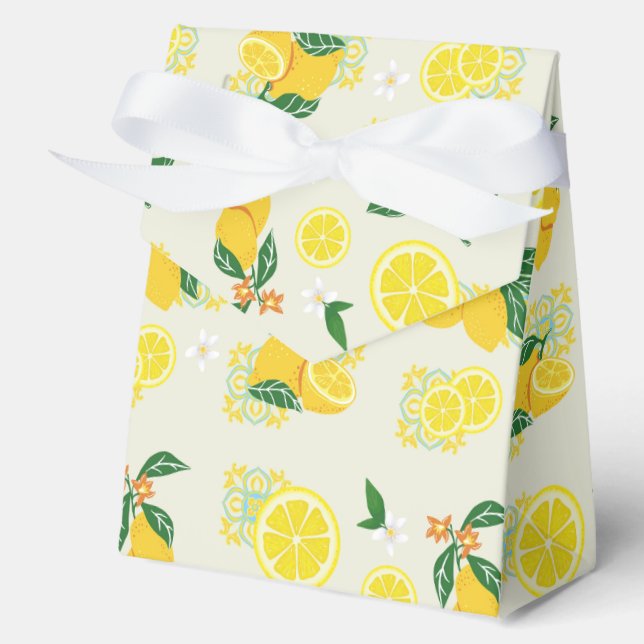 Lemon Floral Favor Boxes (Front)