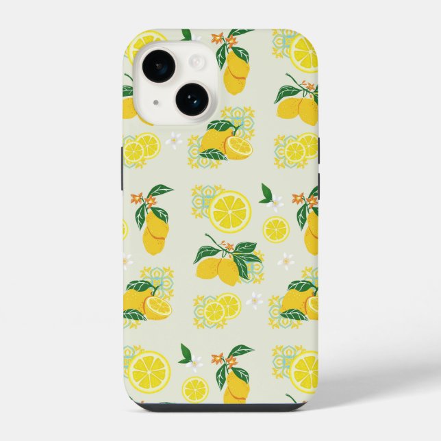 Lemon Floral Iphone Case (Back)