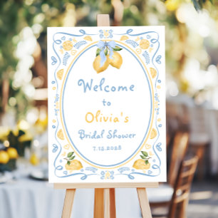 Lemon Floral Italian Bow Bridal Shower Welcome Foa Foam Board