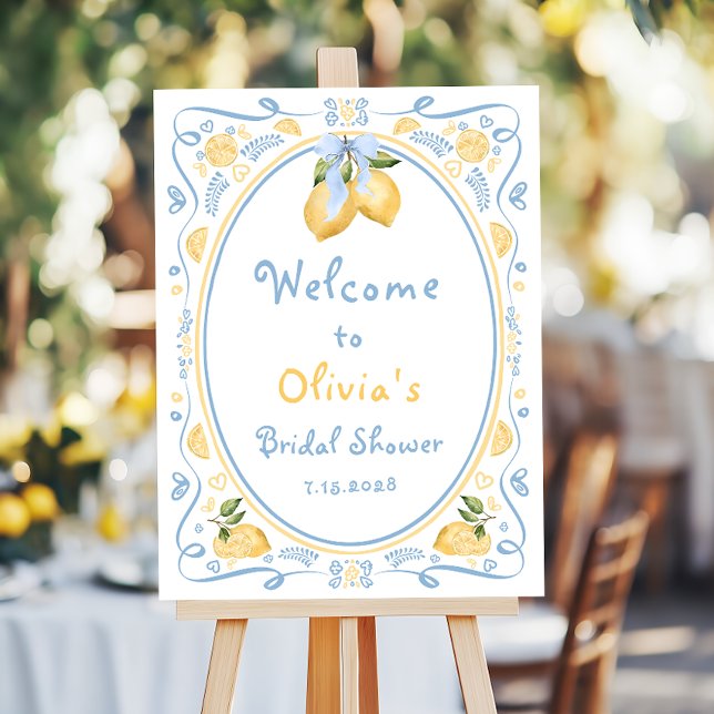 Lemon Floral Italian Bow Bridal Shower Welcome Foa Foam Board (Creator Uploaded)