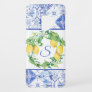 Lemon Floral Leaf Greenery Vintage Blue White Tile Case-Mate Samsung Galaxy S9 Case